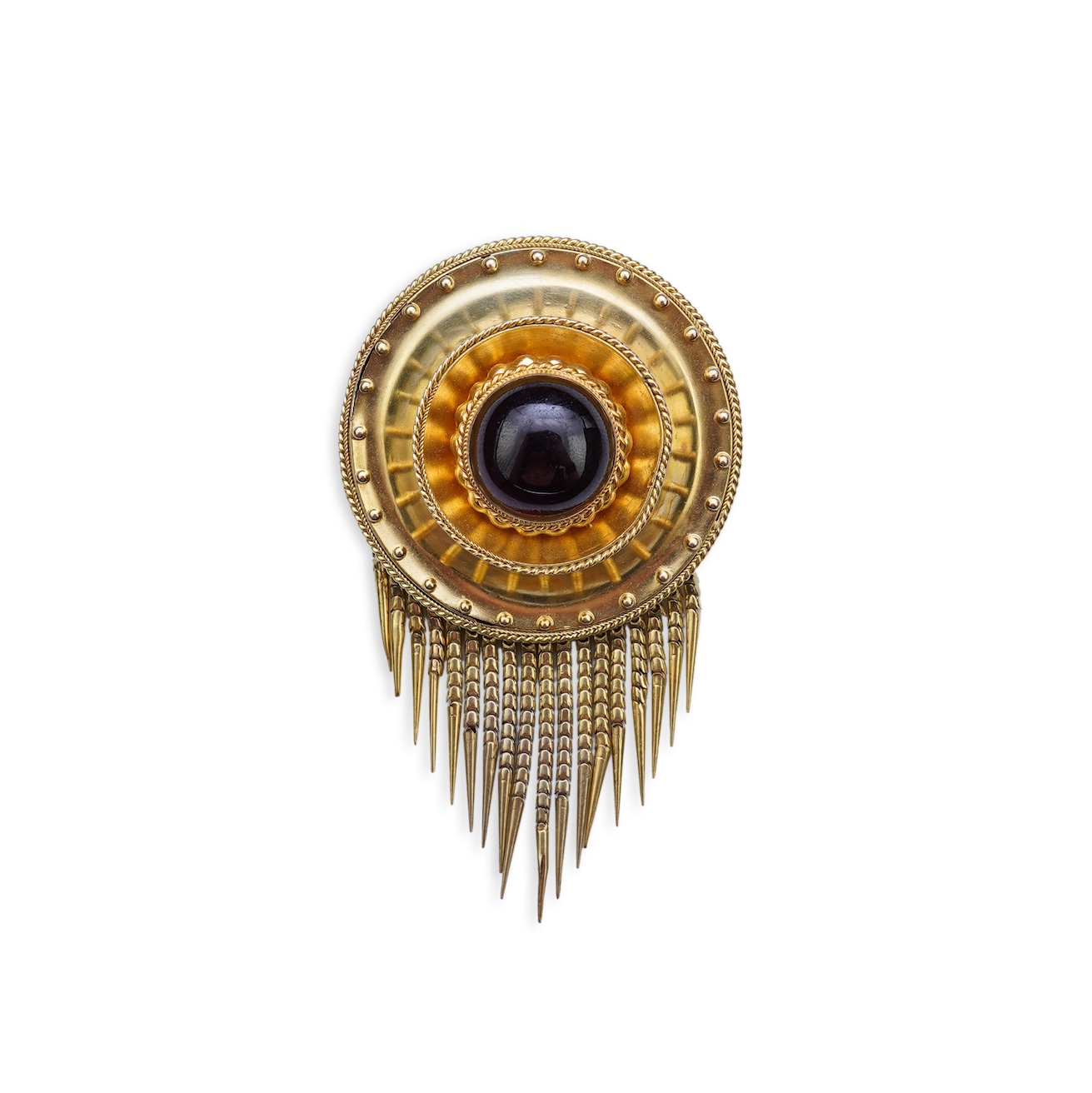 A Victorian garnet pendant/brooch, third quarter 19th century